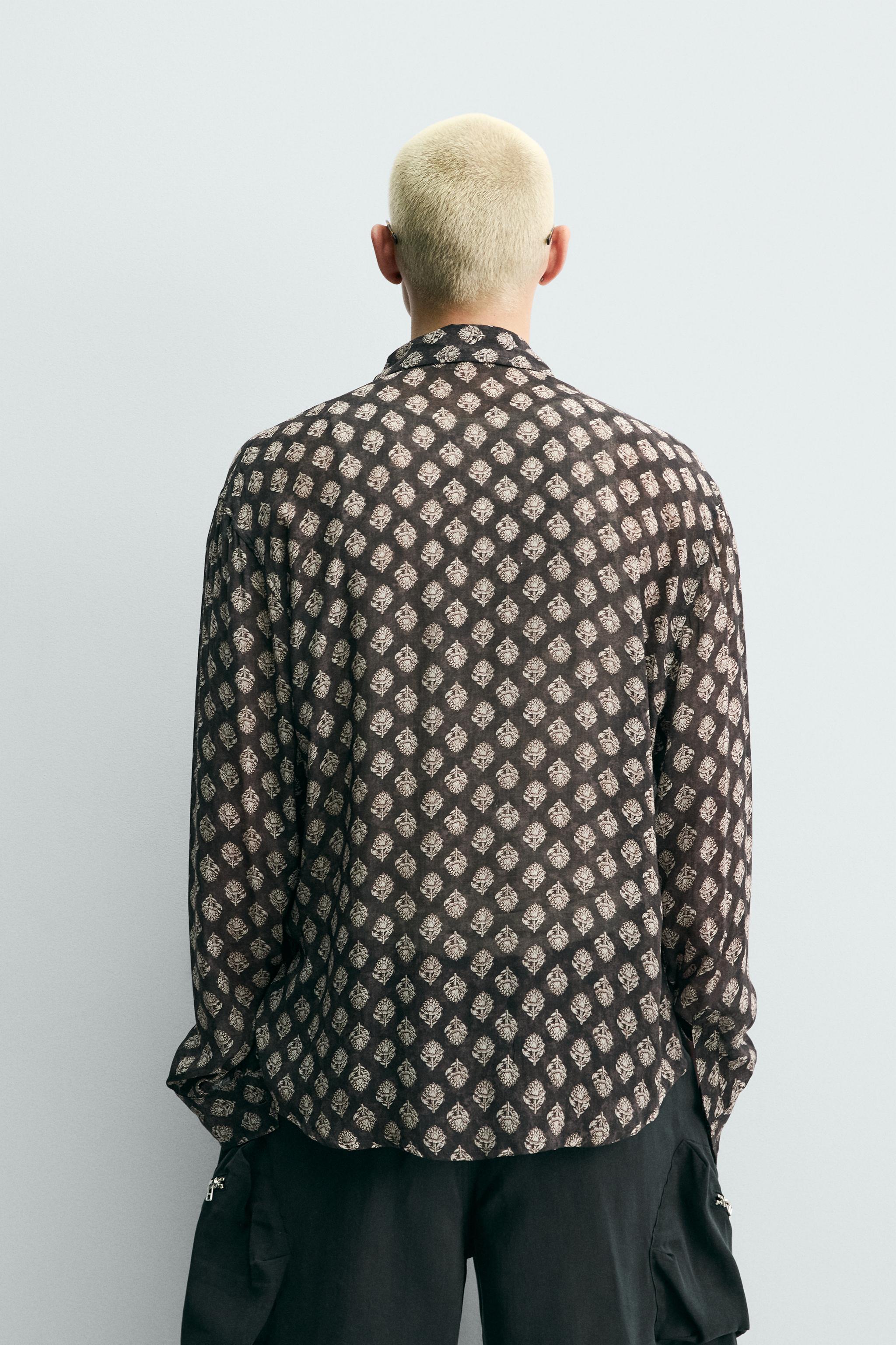 GEOMETRIC PRINT FLOWY SHIRT